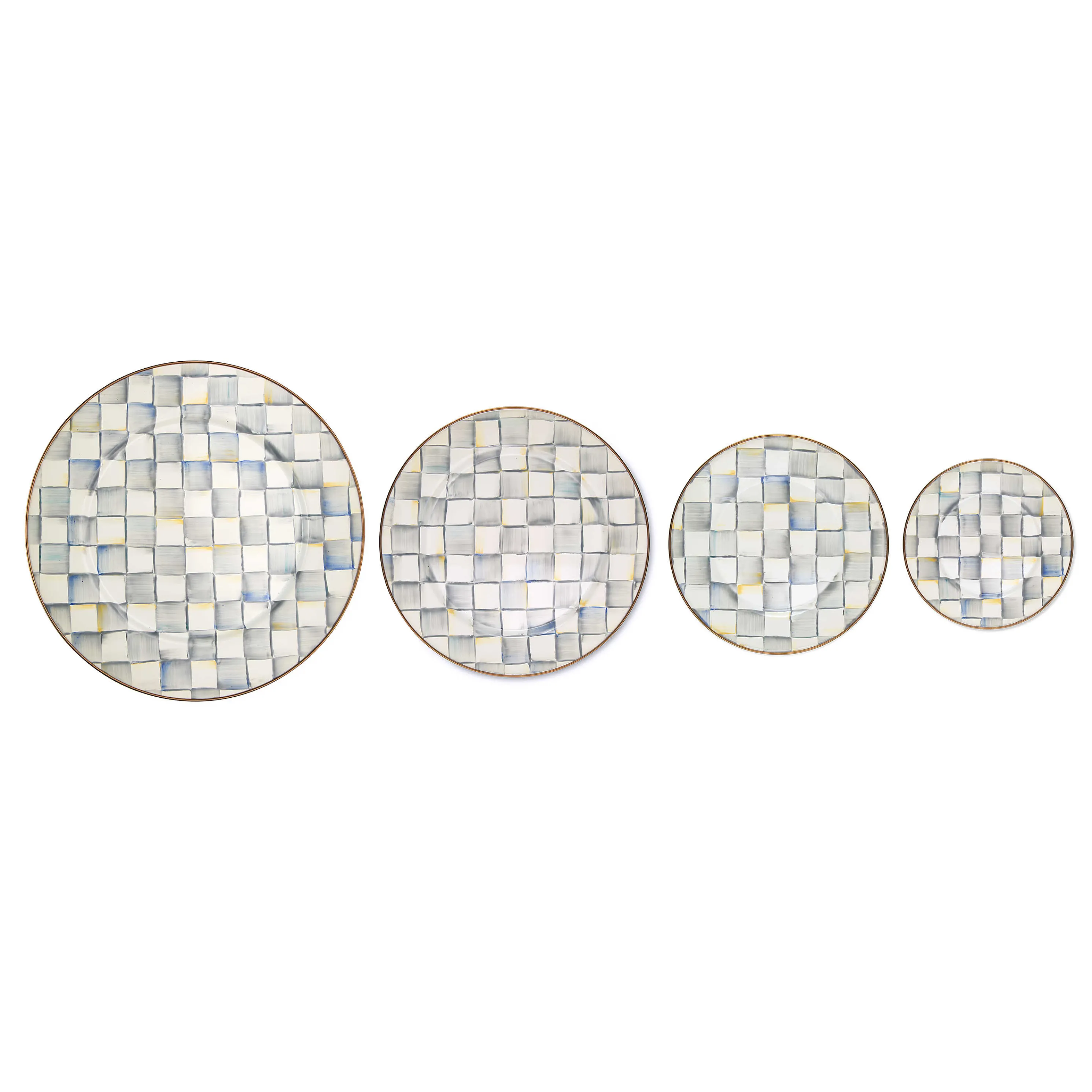 Sterling Check Enamel Dinner Plate