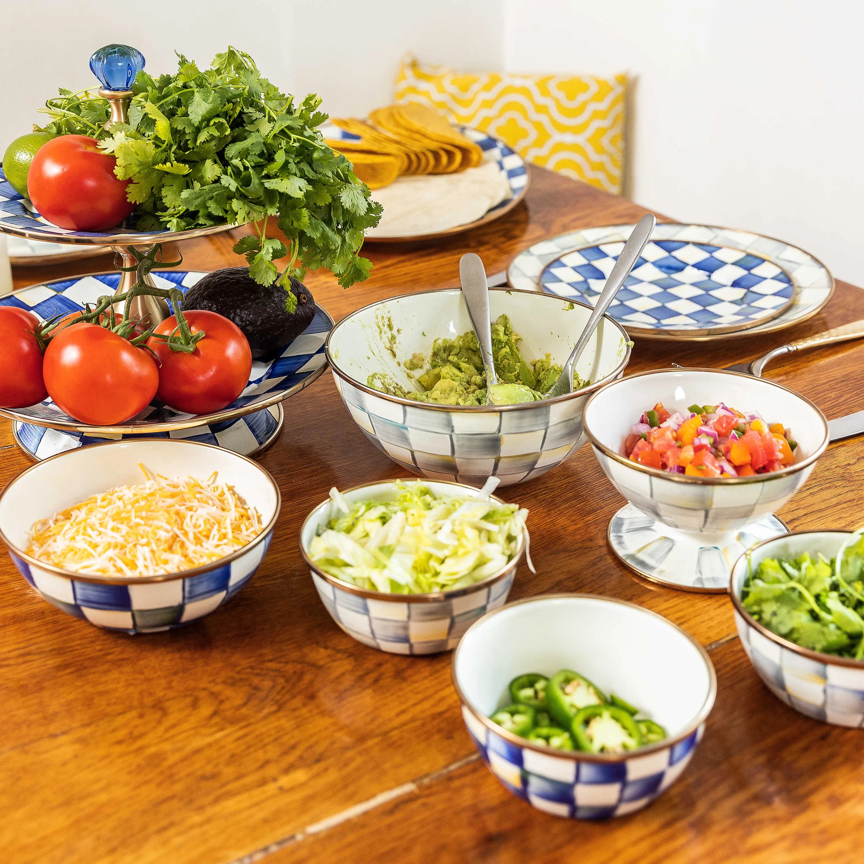 Sterling Check Enamel Everyday Bowl - Medium