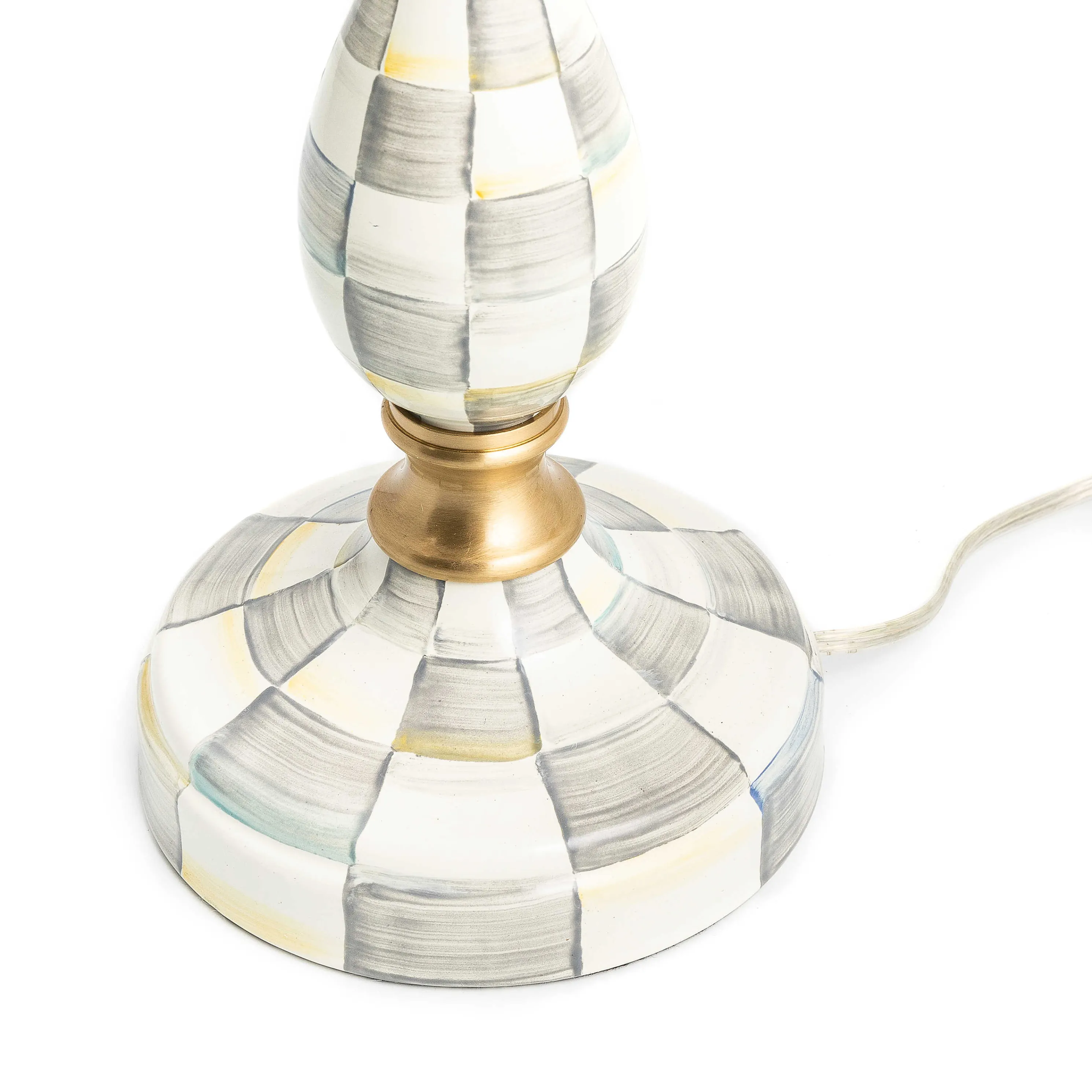 Sterling Check Enamelware Reading Table Lamp