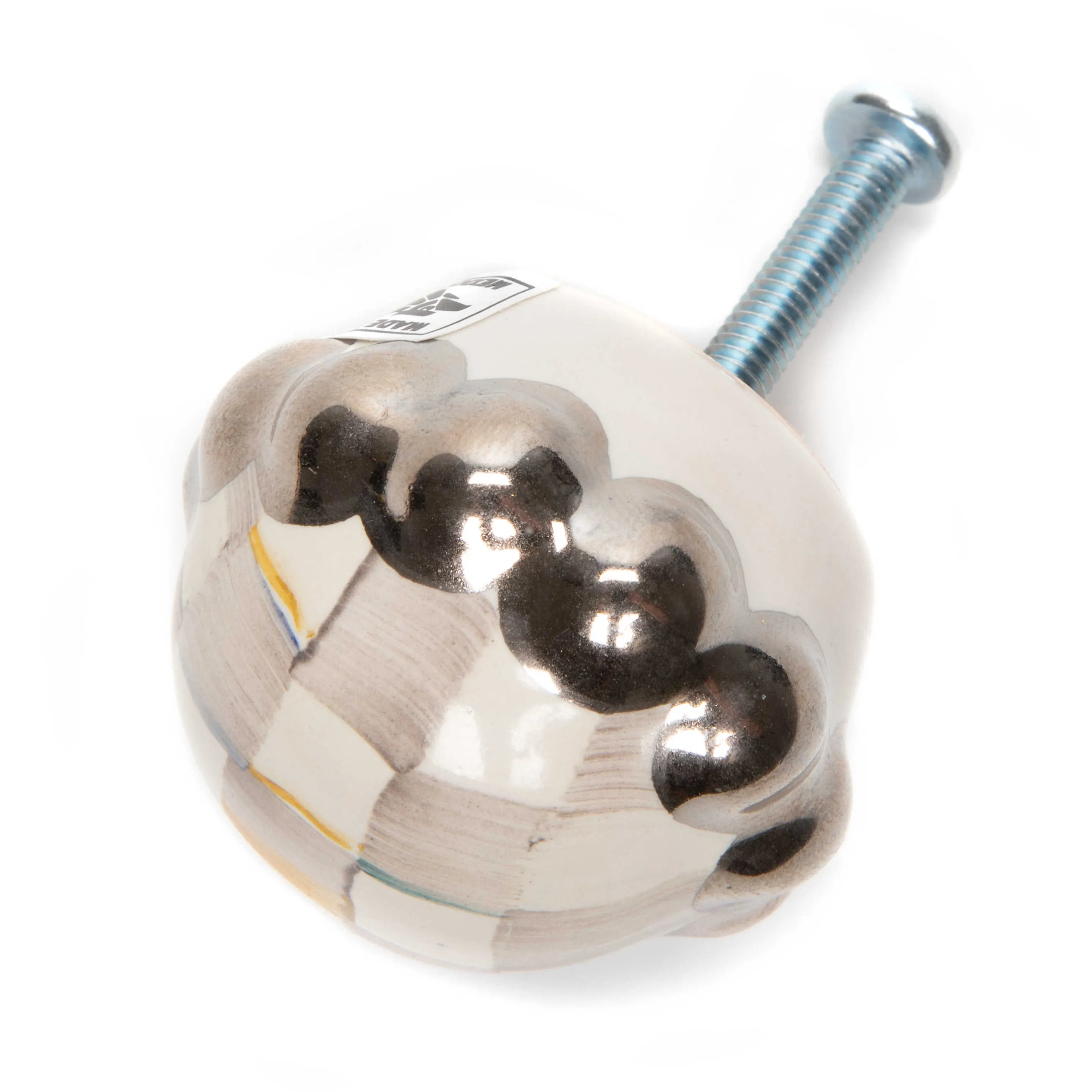 Sterling Check Petit Four Knob