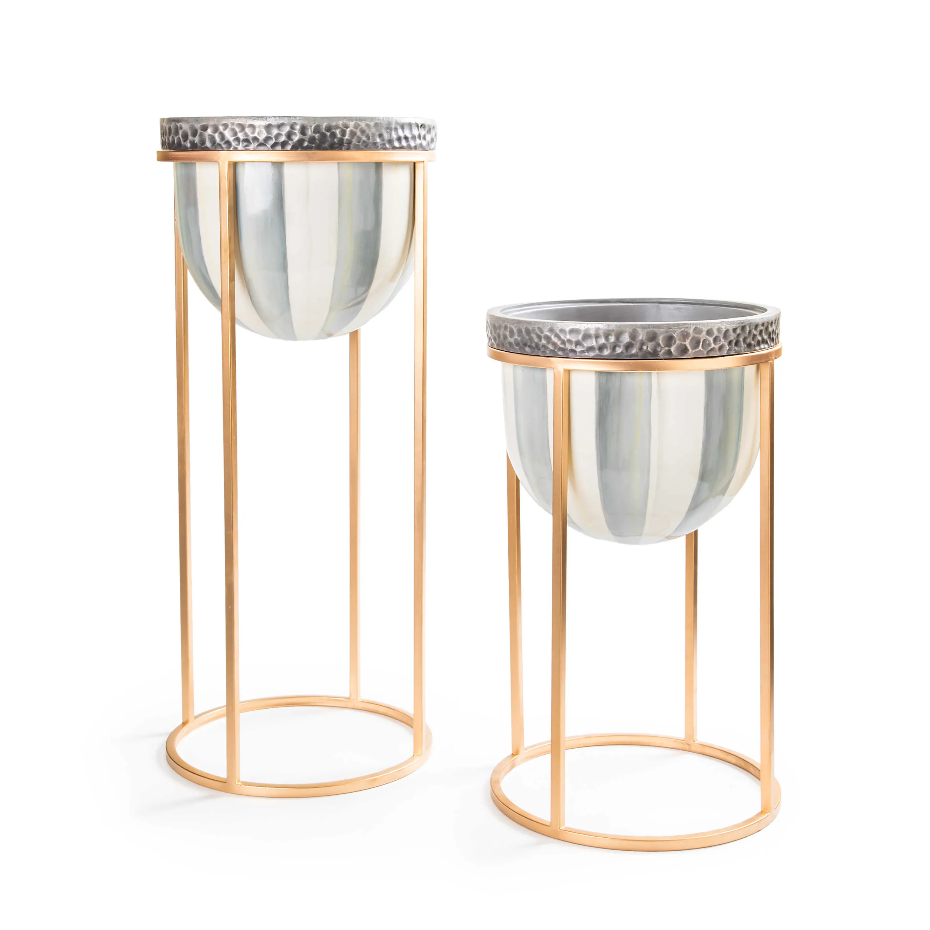 Sterling Stripe Plant Stand - Short