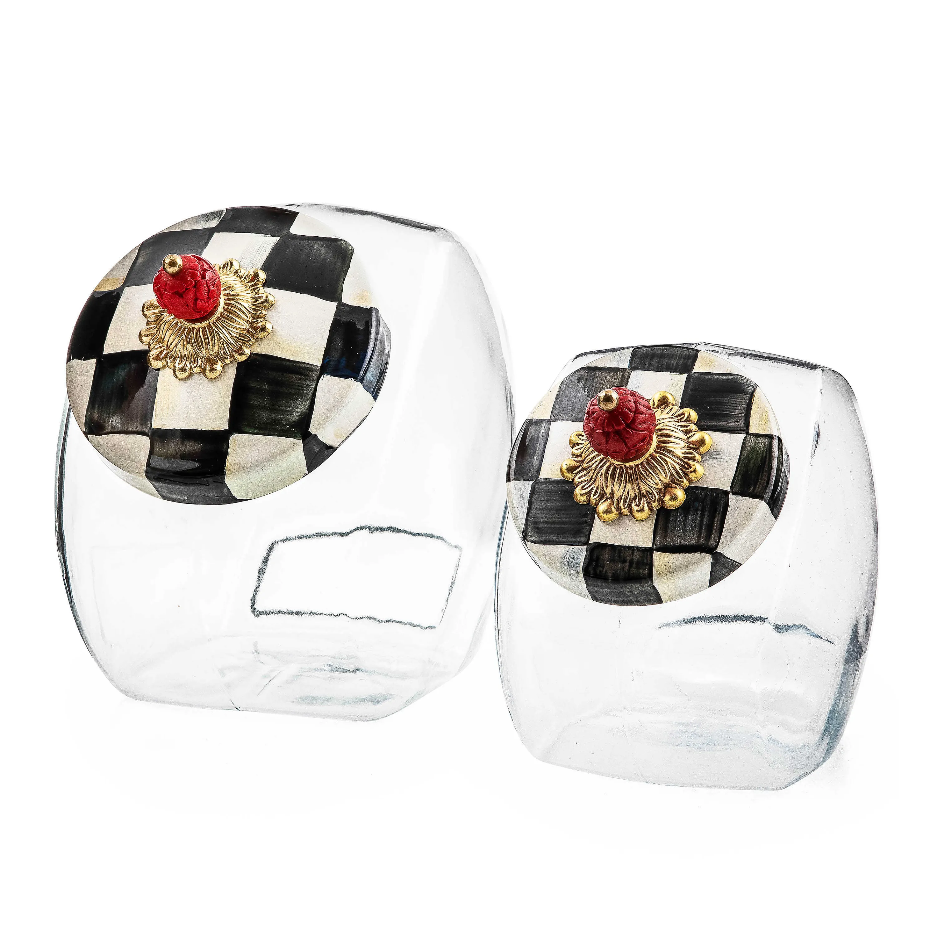 Sweets Jar With Courtly Check Enamel Lid