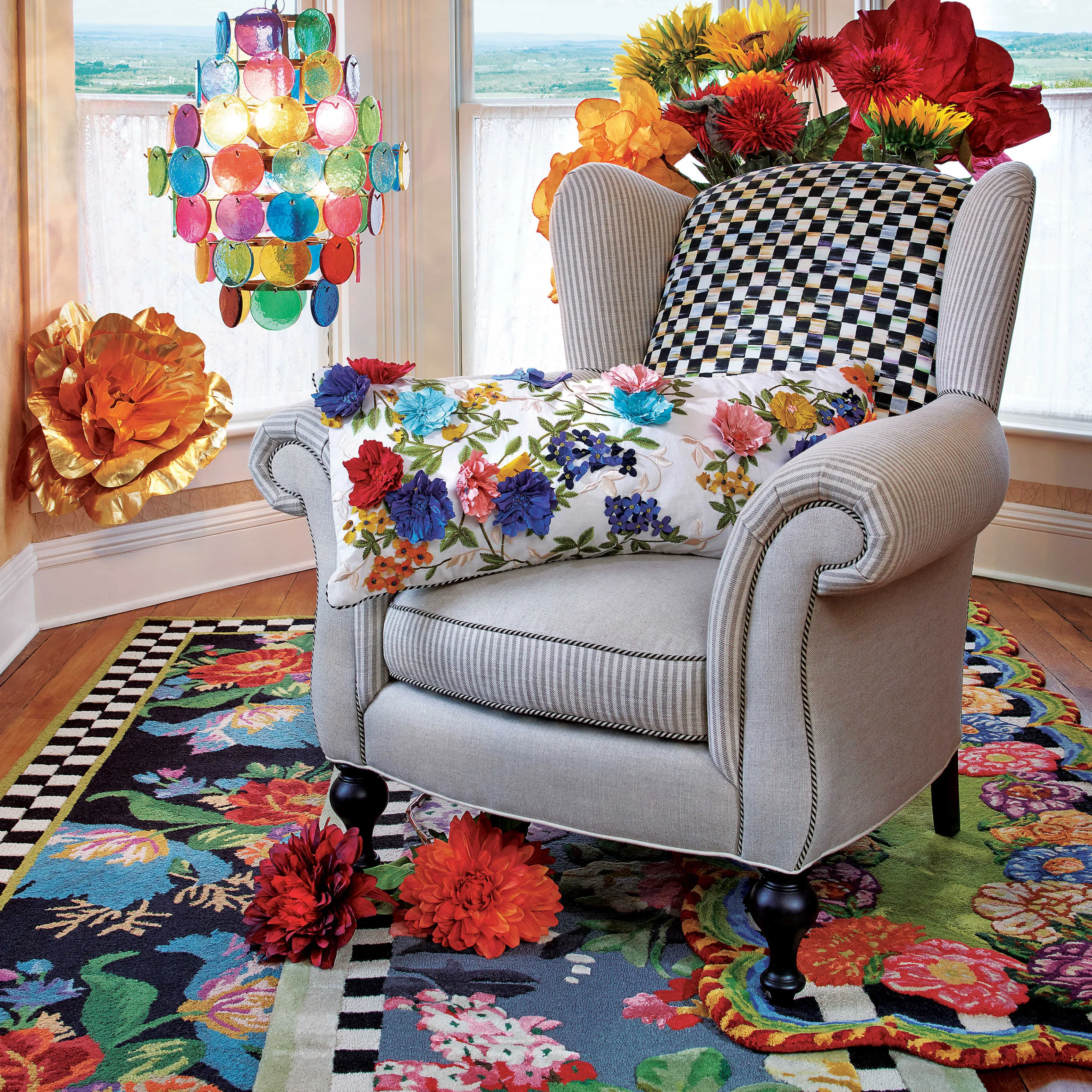 Tudor Rose Rug - 6' Octagon