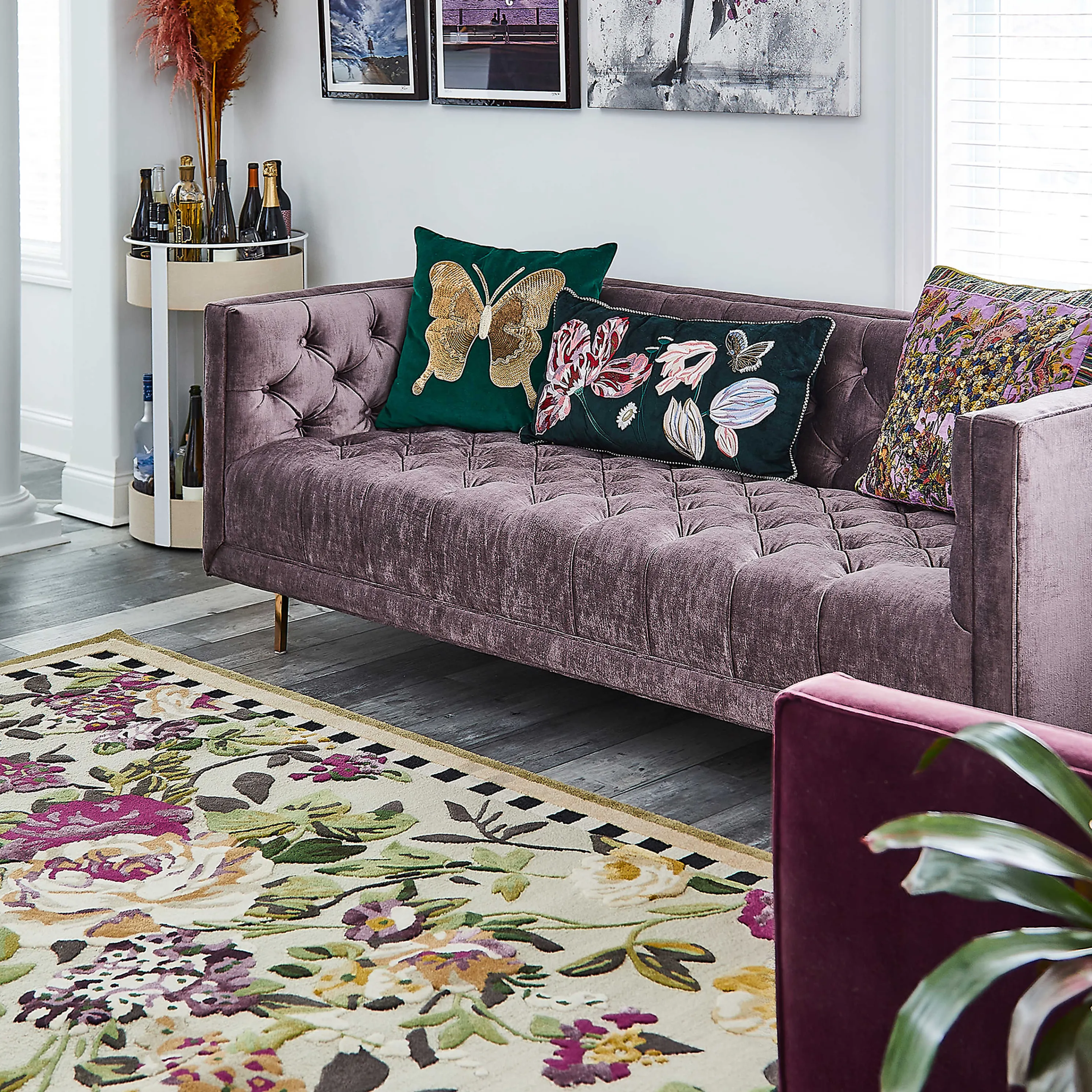 Tudor Rose Rug - 5' X 8' - Silver Fern