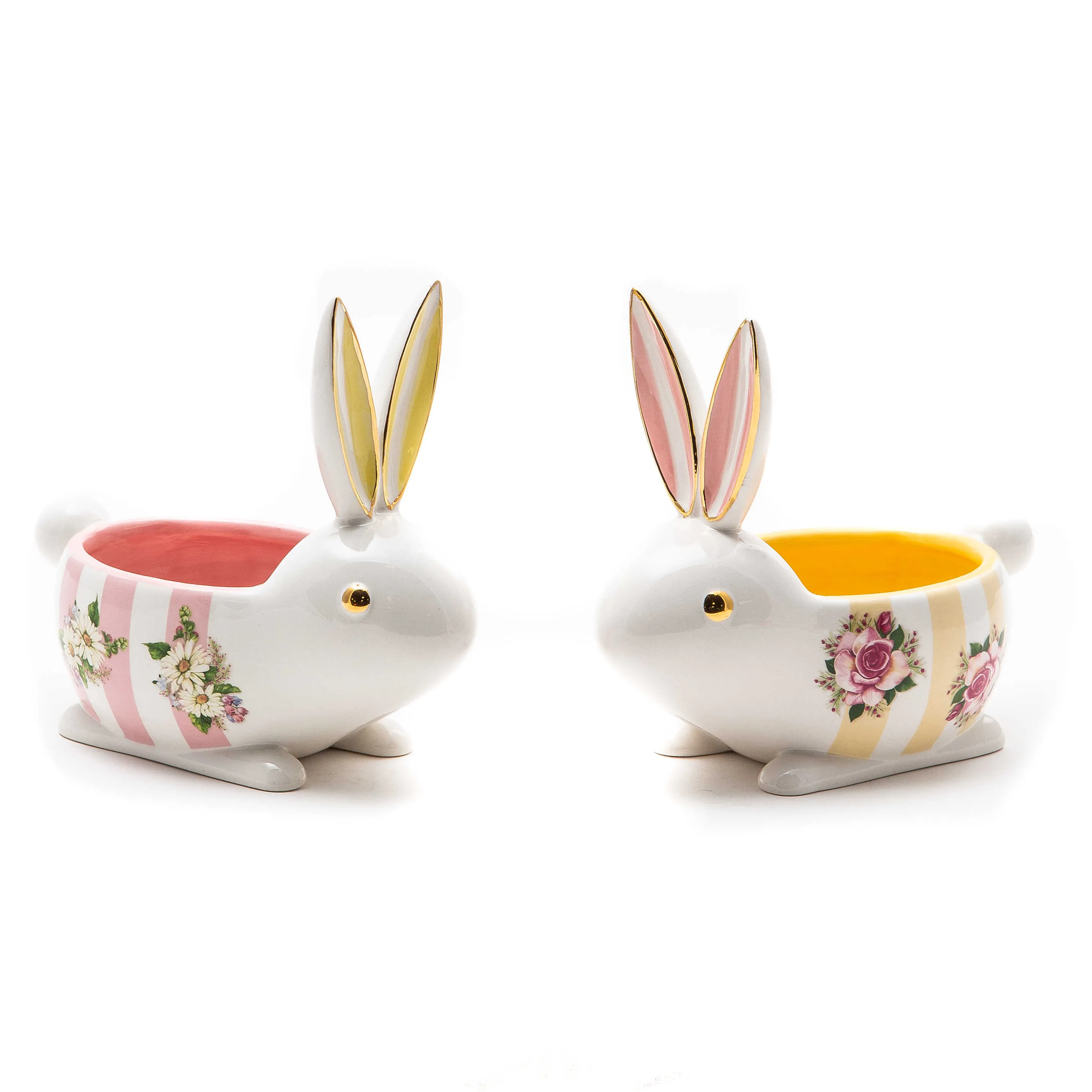 Wildflowers Bunny Dishes - Set Of 2