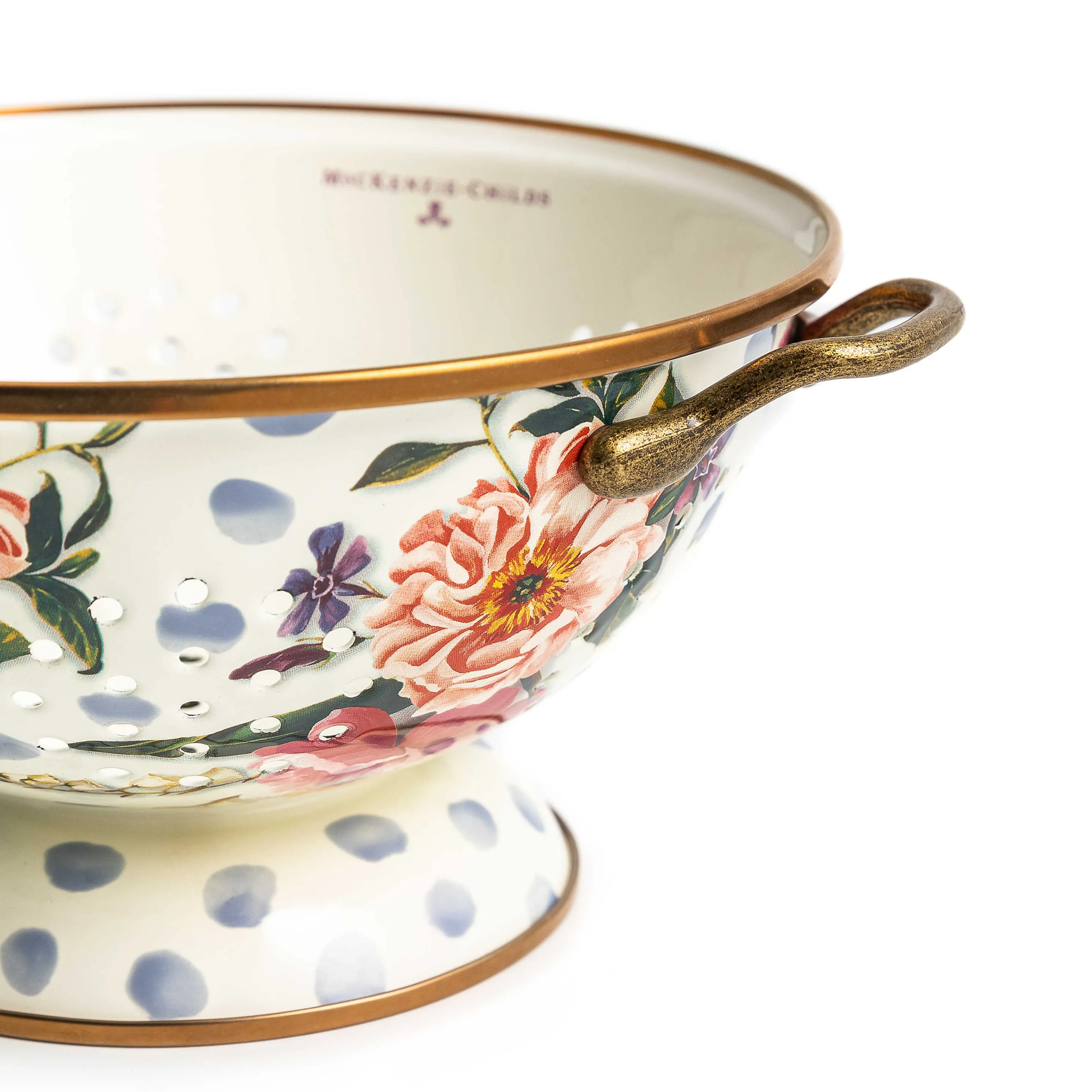 Wildflowers Enamel Large Colander - Blue