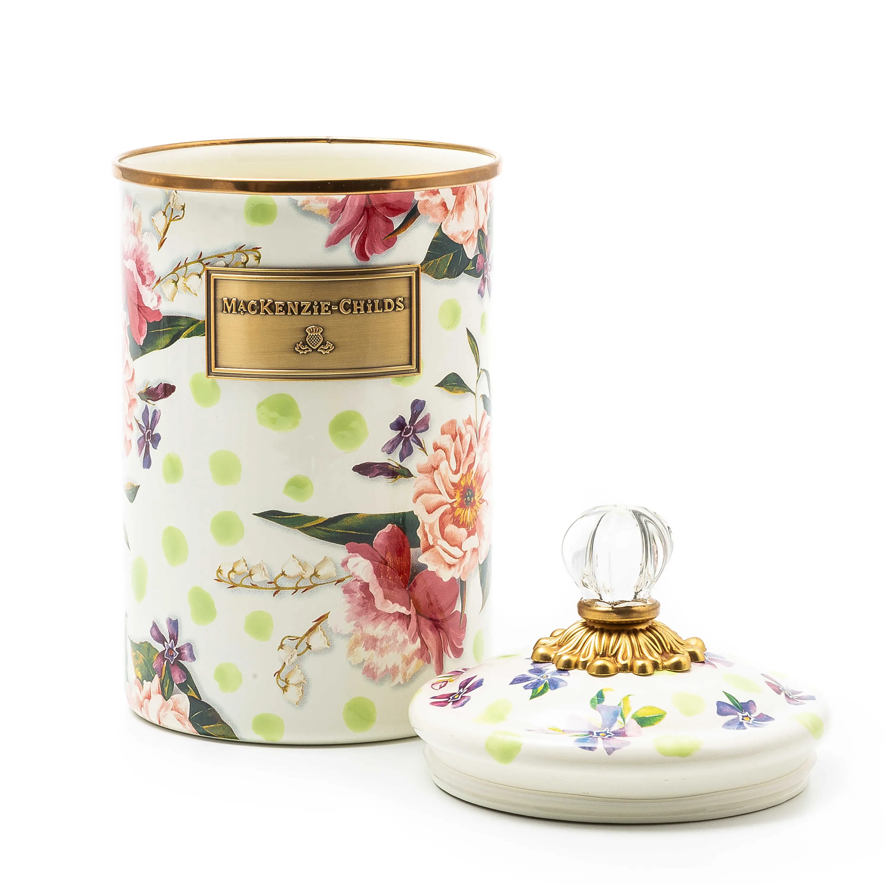 Wildflowers Enamel Large Canister - Green