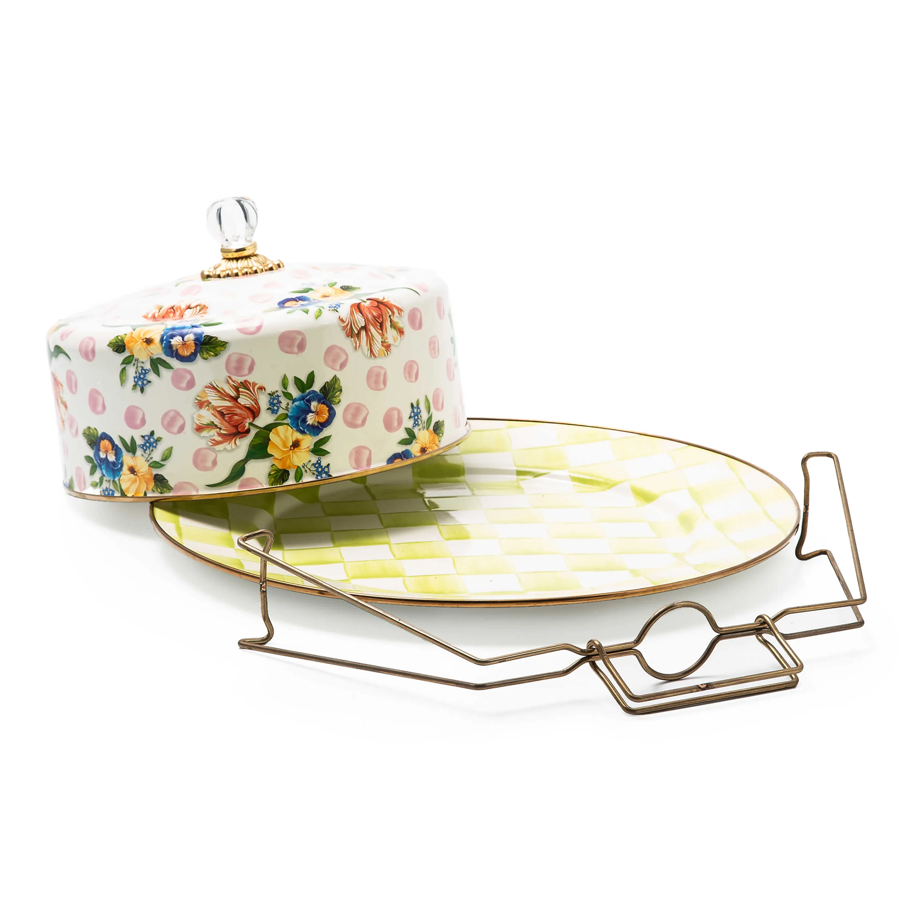 Wildflowers Enamel Cake Carrier - Pink